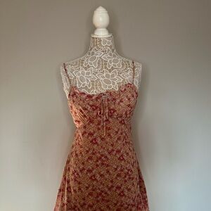 Floral Red and Yellow Dress